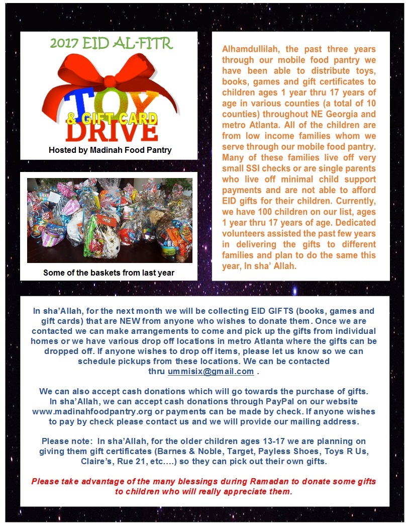 2017 EID TOY DRIVE